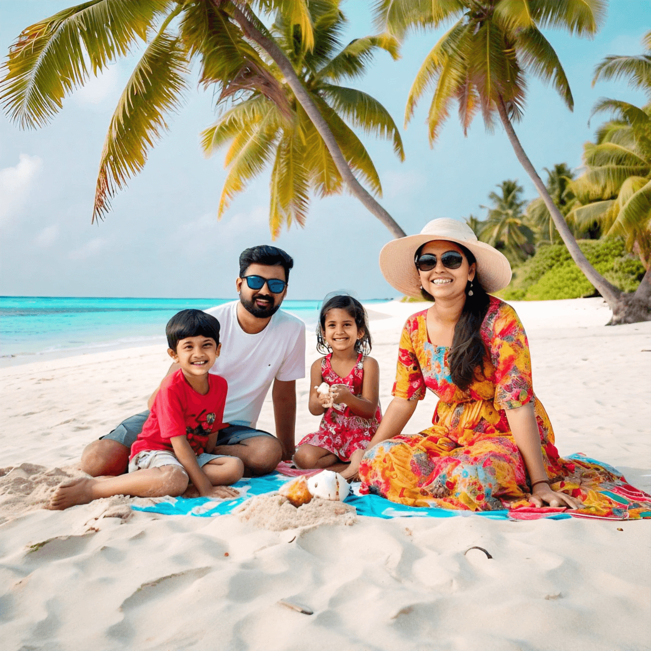 Family at Laksadweep Beach